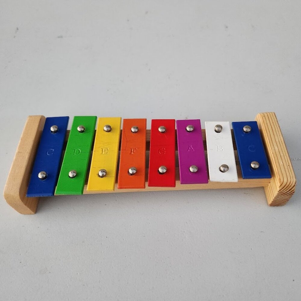 Xylophone 8 Notes Musical Instrument Music Colorful Rainbow Wooden Percussion